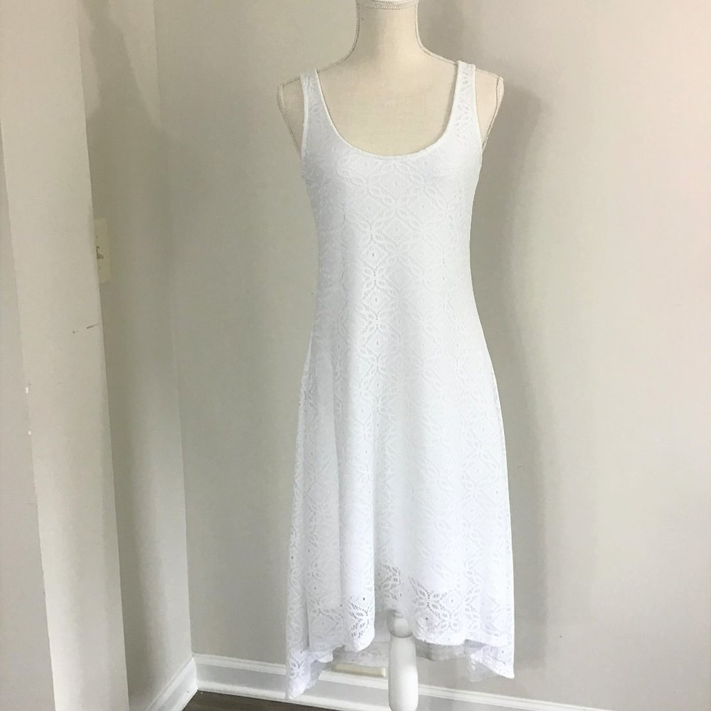 New York and Company High Low White Lace Dress